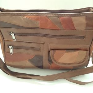 NEW Genuine Leather Patch Bag